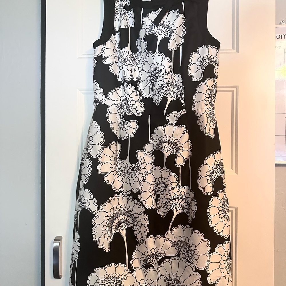 Kate Spade/Florence Broadhurst Black and White Sheath Midi Dress